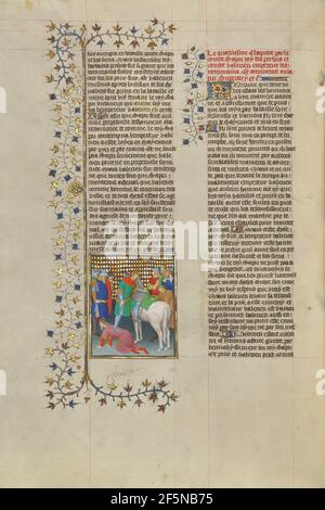 Shapur, König von Persien, demütigt den römischen Kaiser Valerian. Boucicaut Master oder Workshop (Französisch, aktiv ca. 1390 - 1430) Stockfoto