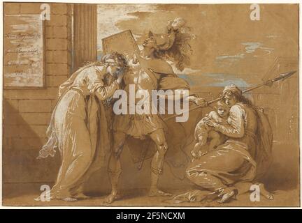 The Fright of Astyanax (Hector Bidding Farewell to Andromache). Benjamin West (Amerikanisch, 1738 - 1820) Stockfoto