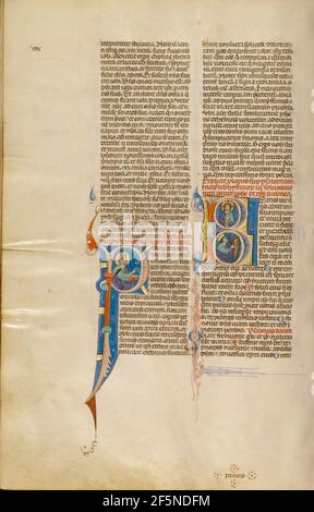 Initial B: Christus mit David in der Harfe. Unbekannt Stockfoto