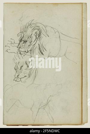 Drei Löwen Studien. Théodore Géricault (Französisch, 1791 - 1824) Stockfoto