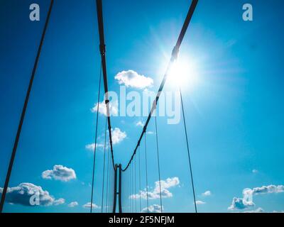 Schöner Mishima Skywalk mit blauem Himmel in japan Stockfoto