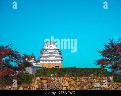 Hyogo, Japan, 8. November 2019: Das weiße Himeji Castle ist der größte und größte Ort in Japan Stockfoto