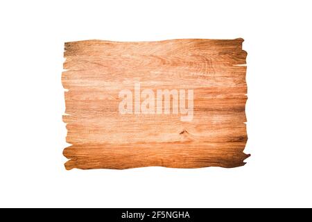 Horizontale Holzschild isoliert auf weißem Hintergrund mit Clipping-Pfad Für Design oder Arbeit Stockfoto