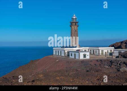 Orchilla Leuchtturm auf der Insel El Hierro, Kanarische Inseln, Spanien. Stockfoto