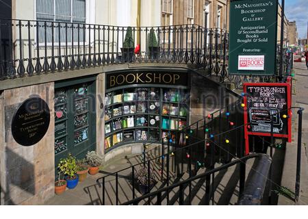 McNaughtans Buchhandlung und Galerie, Haddington Place, Edinburgh, Schottland Stockfoto