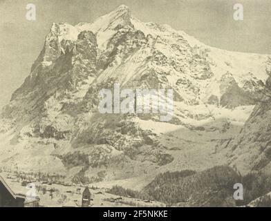 Le Wetterhorn Pris de l'Hotel de l'Aigle, Au Mois de Février 1860. Stockfoto