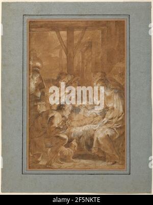 Die Anbetung der Hirten. Peter Paul Rubens (Flämisch, 1577 - 1640) Stockfoto