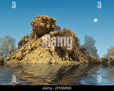 3D-gerenderte Darstellung auf virtueller Szene Stockfoto