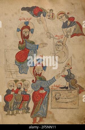 Die Heilung des Gelähmten; die Auferweckung des Lazarus. Unbekannt Stockfoto