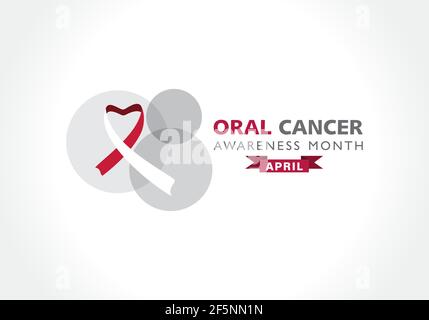 Vektor-Illustration des Monats des oralen Krebsbewusstseins, der im April beobachtet wurde Jedes Jahr Stock Vektor