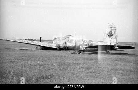 Wehrmacht Luftwaffe Bomber Heinkel He 111H Ostfront - Deutsche Luft Force Bomber Heinkel He 111 H Ostfront Stockfoto