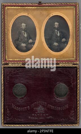 Porträt eines sitzenden Mannes mit vollem Kinn-Bart. William J. Shew (Amerikaner, 1820 - 1903) Stockfoto