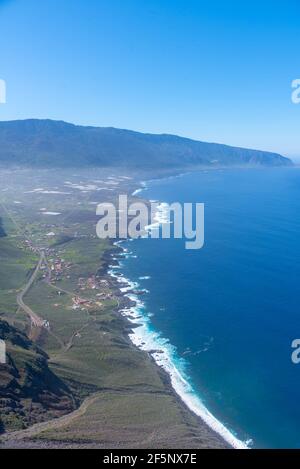 El Golfo Tal von Mirador de la Pena, El Hierro, Kanarische Inseln, Spanien. Stockfoto