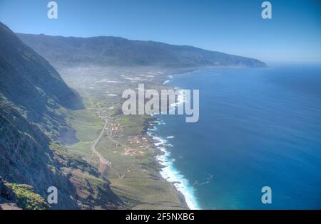 El Golfo Tal von Mirador de la Pena, El Hierro, Kanarische Inseln, Spanien. Stockfoto