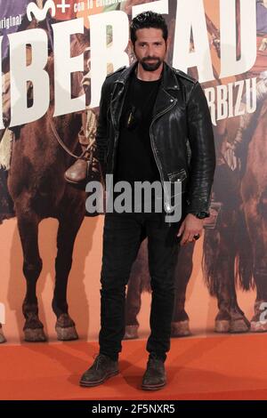 Madrid, Spanien. März 2021, 27th. Harlys Becerra nimmt am 25. März 2021 in Madrid, Spanien, an der Fotoaufnahme des Premiere-Films Libertad bei Cines Proyecciones Teil. Foto von ItahisaHernandez/AlterPhotos/ABACAPRESS.COM Credit: Abaca Press/Alamy Live News Stockfoto