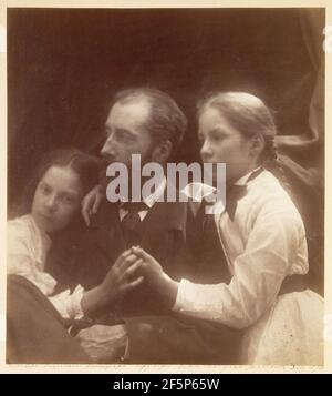 Charles Norman mit seinen Töchtern Adeline und Margaret. Julia Margaret Cameron (Britin, geboren in Indien, 1815 - 1879) Stockfoto