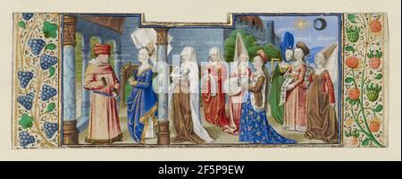 Philosophie präsentiert die sieben liberalen Künste zu Boethius. Coëtivy-Meister (Henri de Vulcop?) (Französisch, aktiv ca. 1450 - 1485) Stockfoto