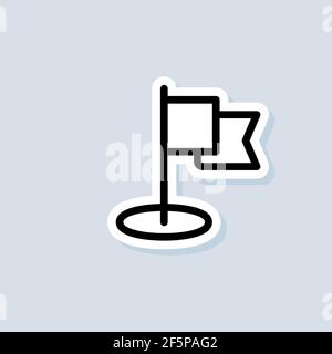 Aufkleber mit Markierungslinien-Symbol. Missionssymbol. Erfolgssymbol, Logo. Vektor auf isoliertem weißem Hintergrund. EPS 10. Stock Vektor
