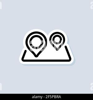 Kartografie-Aufkleber. Symbol für Kartenposition. Kartenstift. Routenposition. Vektor auf isoliertem Hintergrund. EPS 10. Stock Vektor