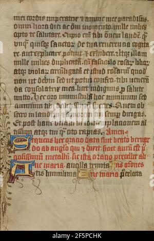 Dekorierte Textseite. Unbekannt Stockfoto