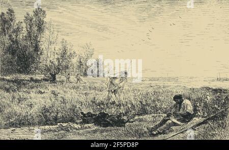 La Fenaison. Charles-François Daubigny (Französisch, 1817 - 1878) Stockfoto