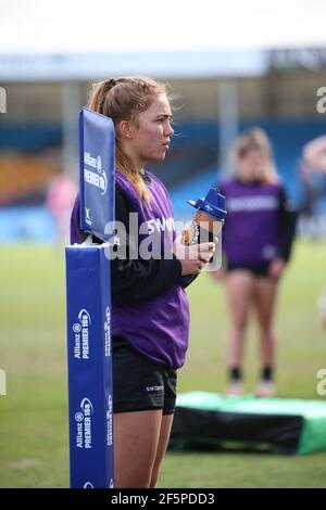 Exeter, Großbritannien. März 2021, 27th. Exeter Hauptspieler während des Spiels der Allianz Premier 15 zwischen Exeter Chiefs und Loughborough Lightning im Sandy Park in Exeter, England Credit: SPP Sport Press Foto. /Alamy Live Nachrichten Stockfoto