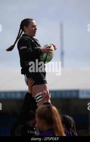 Exeter, Großbritannien. März 2021, 27th. Exeter Chiefs während des Spiels der Allianz Premier 15 zwischen Exeter Chiefs und Loughborough Lightning im Sandy Park in Exeter, England Quelle: SPP Sport Press Foto. /Alamy Live Nachrichten Stockfoto