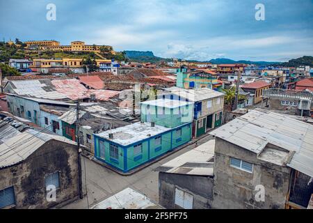 Baracoa, Kuba - 25. Oktober 2019: Luftaufnahme von Baracoa, Kuba Stockfoto