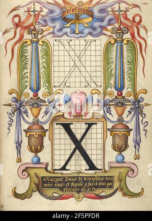 Leitfaden für den Bau des Briefes X. Joris Hoefnagel (Flämisch / Ungarisch, 1542 - 1600) Stockfoto