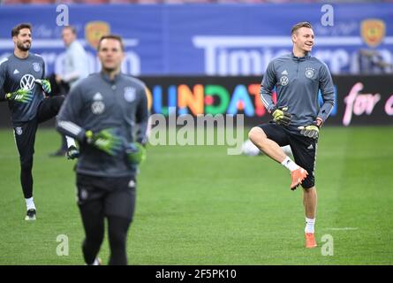 Bernd Leno. GES./Fussball/DFB-Finaltraining Bukarest, das Team, 27.03.2021 Fußball: Training, Training Deutsche Nationalmannschaft, Bukarest, Rumänien, 27. März 2021 Verwendung weltweit Stockfoto