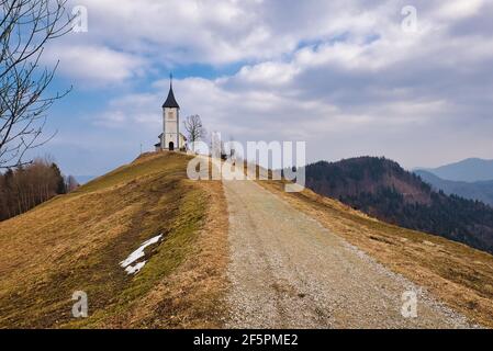 Kirche von St. Primus und Felician. Jamnik. Slowenien Stockfoto