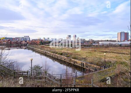 Pamona ehemalige Docks, Salford Quays Stockfoto