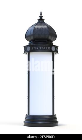 Französische "Morris-Säule" traditionelle Werbung in Paris - Frankreich - 3D Rendern Stockfoto