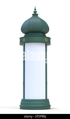 Französische "Morris-Säule" traditionelle Werbung in Paris - Frankreich - 3D Rendern Stockfoto