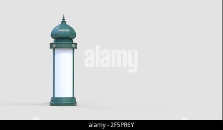 Französische "Morris-Säule" traditionelle Werbung in Paris - Frankreich - 3D Rendern Stockfoto
