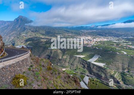 Panorama von La Palma aus Sicht der Zeit, Kanarische Inseln, Spanien. Stockfoto