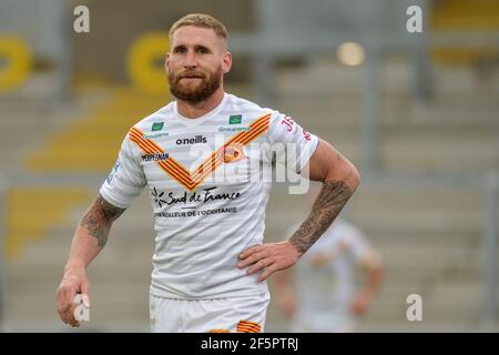 Leeds, England - 26th. März 2021 - Katalanische Drachen Sam Tomkins während der Rugby League Betfred Super League Runde 1 Katalanische Drachen vs Hull Kingston Rovers at Emerald Headingley Stadium, Leeds, UK Dean Williams/Alamy Live News Stockfoto