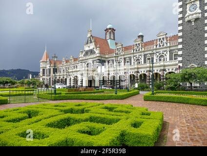 Der Dunedin Bahnhof in Dunedin, einer Stadt auf der Südinsel Neuseelands Stockfoto