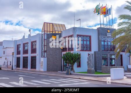 Rathaus La Oliva, Fuerteventura, Kanarische Inseln, Spanien. Stockfoto