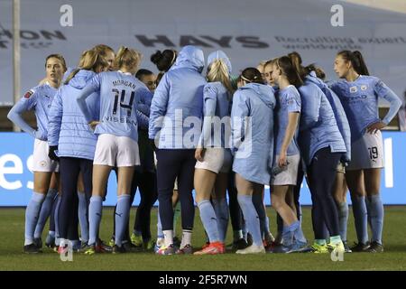 Manchester, Großbritannien. März 2021, 27th. Manchester City während des FA Women's Super League-Spiels zwischen Manchester City und Reading im Academy Stadium, Manchester, Großbritannien. Kredit: SPP Sport Presse Foto. /Alamy Live Nachrichten Stockfoto