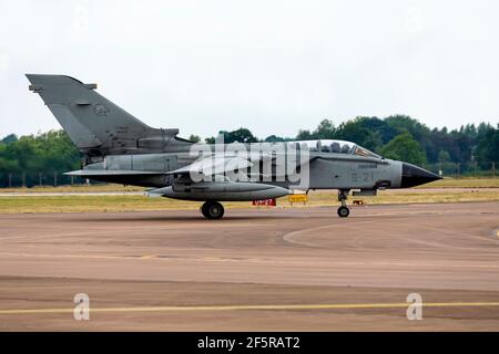 RAF Fairford, Gloucestershire, Großbritannien - Juli 16 2018: Italienische Luftwaffe Panavia A-200A IDS Tornado, MM7040 / 6-21, betrieben von 6 Grad Stormo auf dem Ghedi Air Base Stockfoto