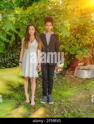 Das neue amerikanische Gothic-Paar Stockfoto