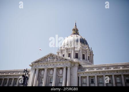 Nahaufnahme des Doms im Rathaus von San Francisco Stockfoto