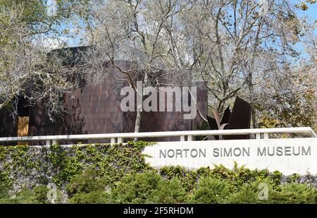PASADENA, KALIFORNIEN - 26 MÄR 2021: Das Norton Simon Museum ist weltweit bekannt für seine bemerkenswerten privaten Kunstsammlungen. Stockfoto