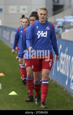 Manchester, Großbritannien. März 2021, 27th. Lesung in Aktion während des FA Women's Super League-Spiels zwischen Manchester City und Reading im Academy Stadium, Manchester, Großbritannien. Kredit: SPP Sport Presse Foto. /Alamy Live Nachrichten Stockfoto