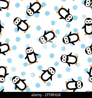 Lustige Pinguin Vektor nahtlose Muster Stock Vektor