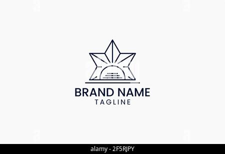 Vektor von Star Sun Logo Linie Kunst Design Vorlage Stock Vektor