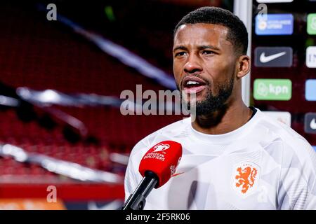 AMSTERDAM, NIEDERLANDE - MÄRZ 27: Georginio Wijnaldum aus den Niederlanden im Interview während des FIFA World Cup 2022 Qatar Qualifier Matches dazwischen Stockfoto