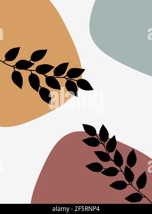 Druckbare minimalistische botanische Illustration. Wohnkultur, Wandkunst. Boho. Stockfoto