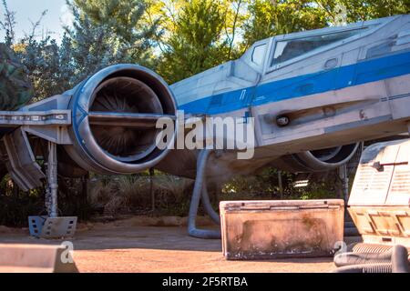 Orlando, Florida. Januar 05, 2021. X-Wing Fighter in den Hollywood Studios (45) Stockfoto